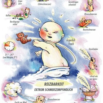 Arzneimittelbild Chamomilla. Reizbarkeit, extrem schmerzempfindlich.