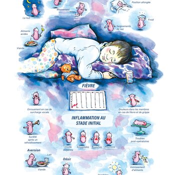 Tableaux médicaux Ferrum phosphoricum. Inflammation au stade initial.