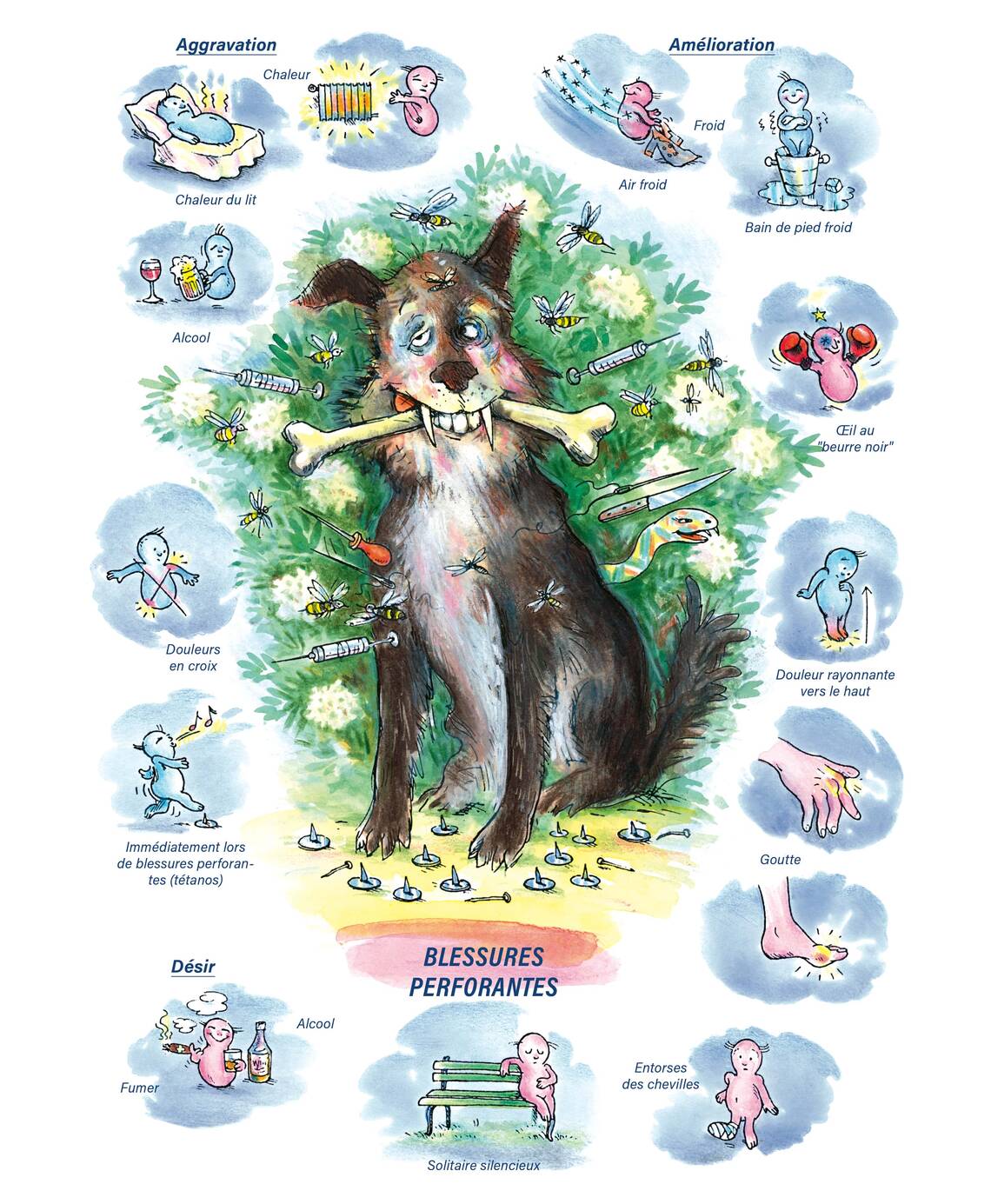 Tableaux médicaux Ledum. Blessures, perforantes.