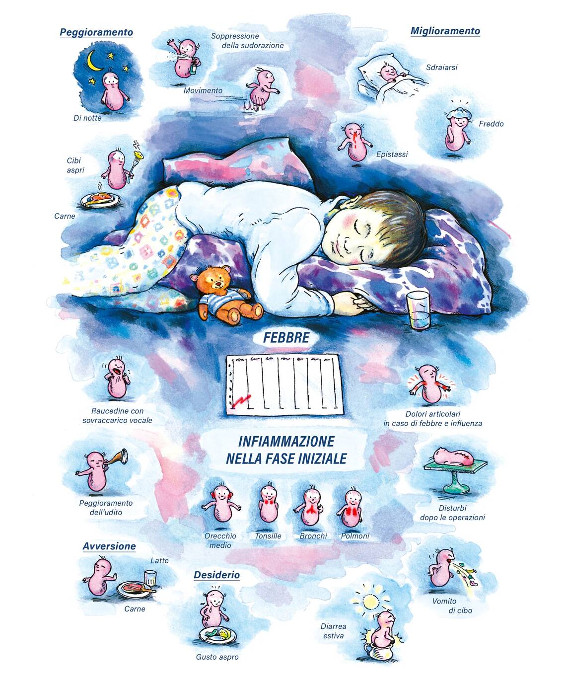 Quadro farmacologico Ferrum phosphoricum. Infiammazione nella fase iniziale.