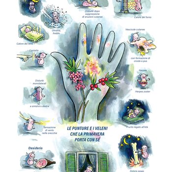 Quadro farmacologico Mezereum. Le punture e i veleni che la primavera porta con sé.