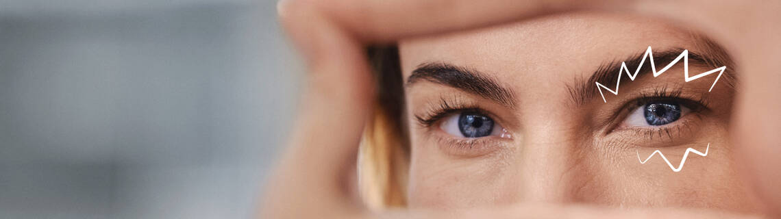 Auge mit weissem Zickzack Scribble 