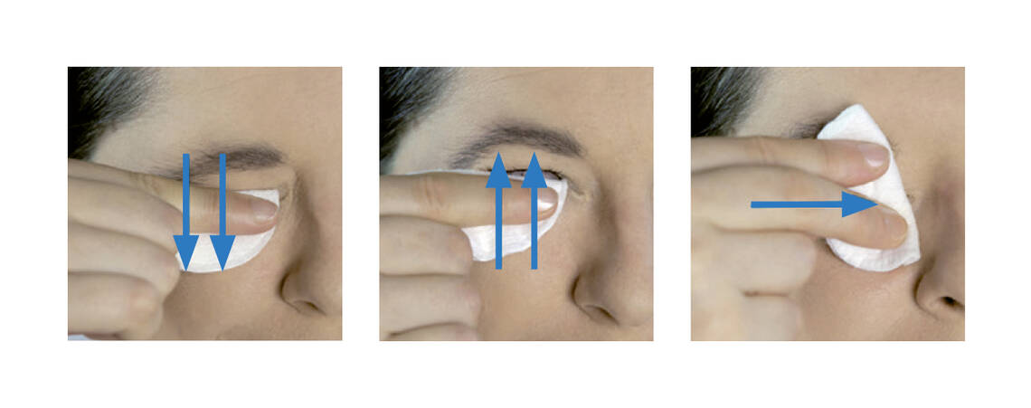 La pulizia del margine palpebrale è l'ultima fase della cura del margine palpebrale.