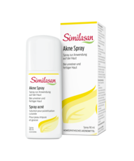 Verpackung und Sprayflasche Similasan Akne Spray
