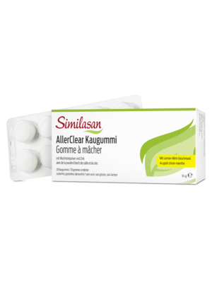 Boite et blister AllerClear gomme à mâcher