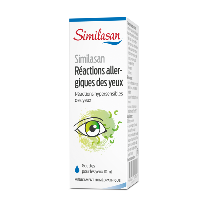 Boîte Similasan réactions allergiques des yeux