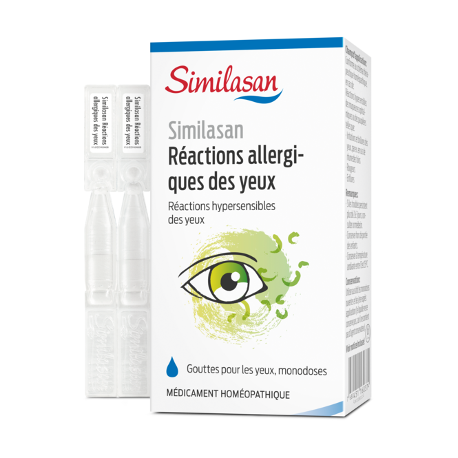 Boîte  et monodoses Similasan réactions allergiques des yeux